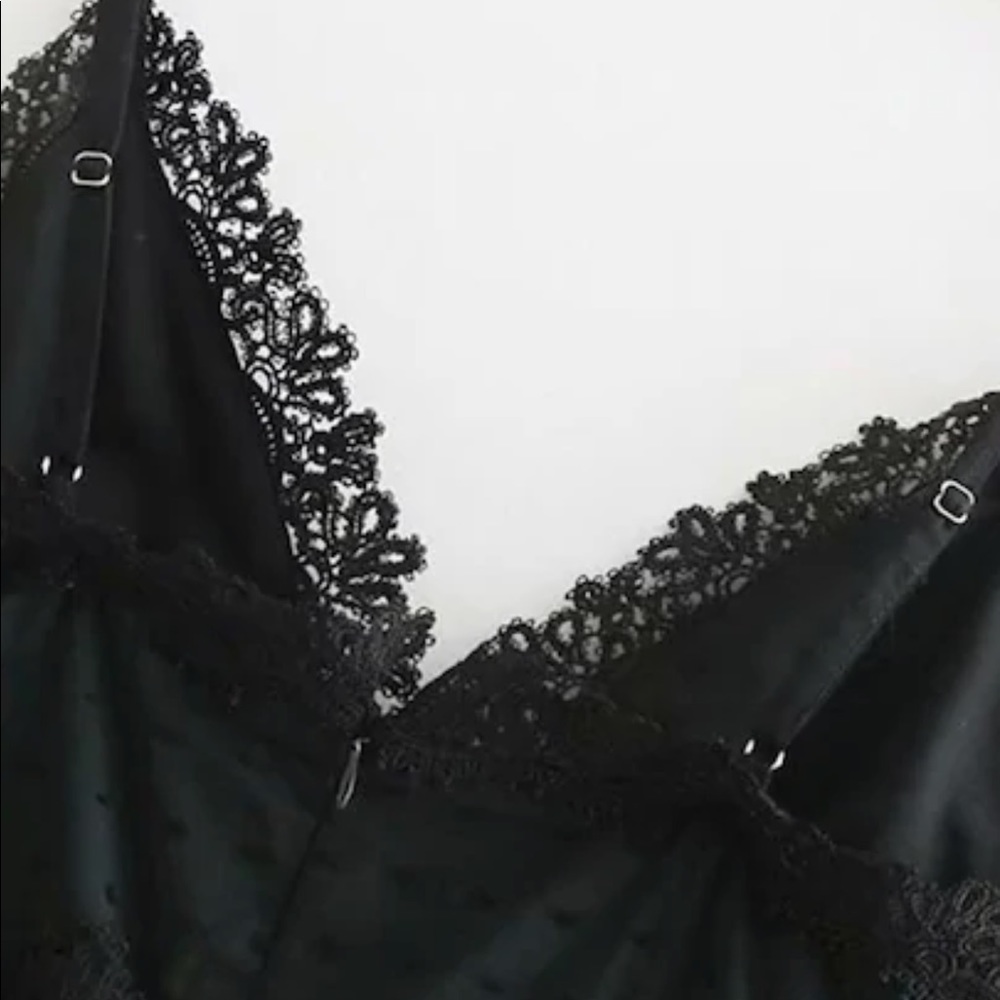 Lace Trim Cami Jumpsuit Jumper Black - Picture 5 of 6